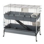 Клітка для кроликів двоповерхова підставка на колесах Ferplast Rabbit 120 Double 118 x 58 x h 117 cm