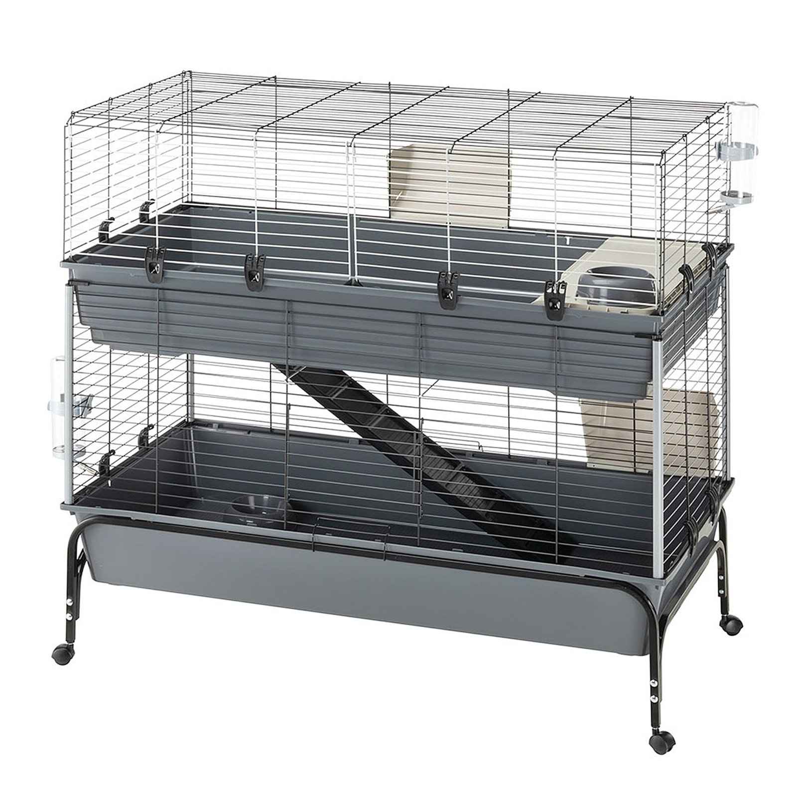 1-0180016902 Клітка для кроликів двоповерхова підставка на колесах Ferplast Rabbit 120 Double 118 x 58 x h 117 cm - Зображення 1