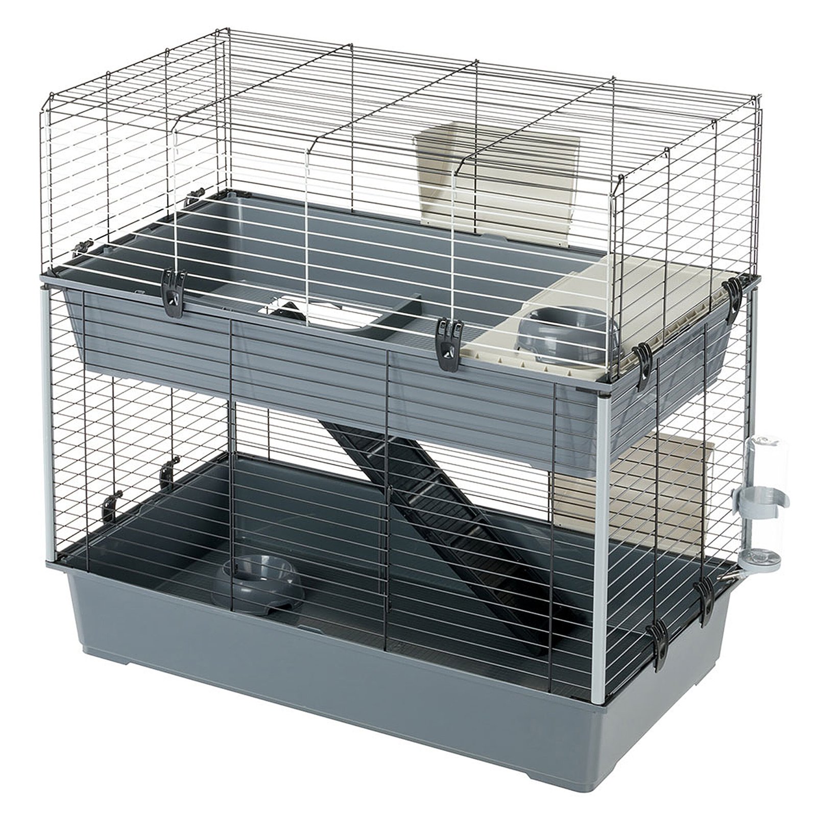 1-0180018067 Двоповерхова клітка для кроликів Ferplast RABBIT 100 DOUBLE 95 x 57 x 93,5 см Сірий - Зображення 1